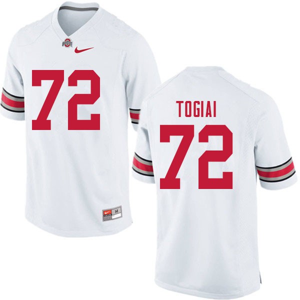 Ohio State Buckeyes #72 Tommy Togiai Men NCAA Jersey White OSU557609